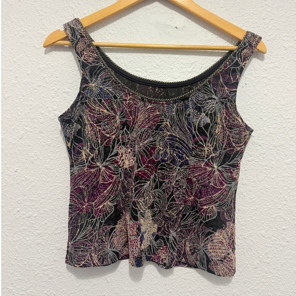 jaquard floral tank top whimsygoth fairy cottage cropped